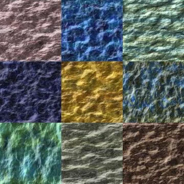 Set of wet stone seamless generated texture Stock Illustration