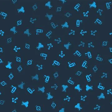 Set Wetsuit for scuba diving, Flashlight diver, Anchor and Diving watch on イラスト素材