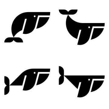 Set of Whale logo Stock Illustration