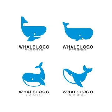 Set of whale species logo Vector illustration Stock Illustration