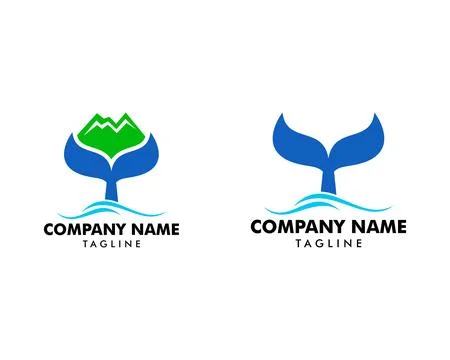 Set of Whale Tail Logo Template Design Stock Illustration