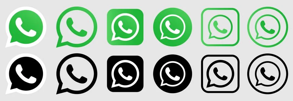 Set of WhatsApp logo Stock Illustration