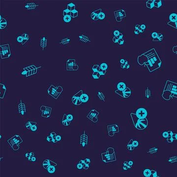 Set Wheat, Diet plan, No sugar free and Palm oil on seamless pattern. Vector Stock Illustration