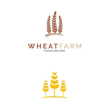 Set of Wheat Farm Icon Vector Logo Template Illustration Design Stock Illustration