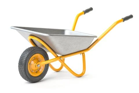 Set of wheelbarrow of different colors isolated on white. 스톡 일러스트