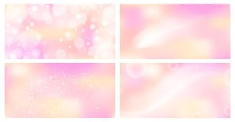 Set of whimsical abstract soft peach pink gradient with glow dust and smoot.. Illustrazione stock