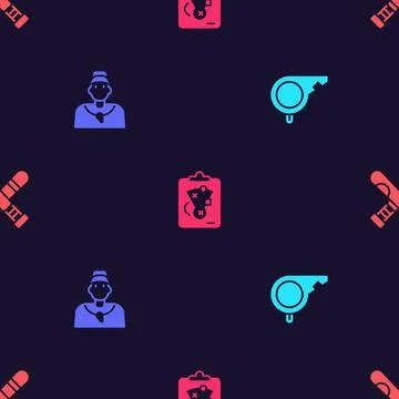 Set Whistle, Baseball coach, Planning strategy and Crossed baseball bat on Stock Illustration