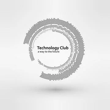 Set of White Abstract Halftone Circles Logo, vector illustration Stock Illustration