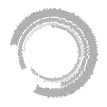 Set of White Abstract Halftone Circles Logo, vector illustration Illustrazione stock