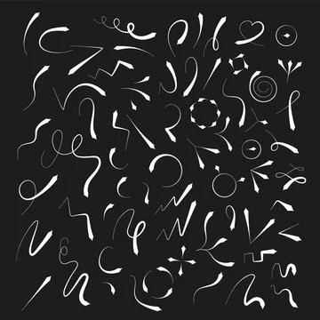 Set of white arrows, pointers. Stock Illustration