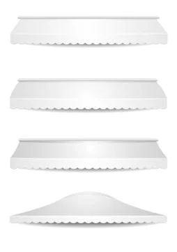 Set of white awnings Illustrazione stock