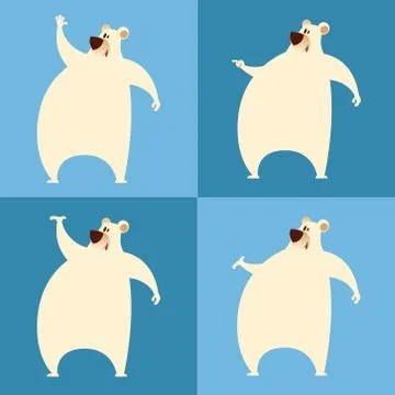 Set of white bears Stock Illustration