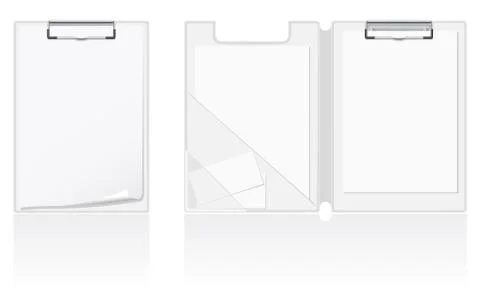 Set of white blank folder vector illustration Stock Illustration