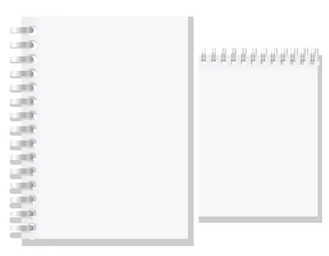 Set of white blank notebook vector illustration Illustrazione stock