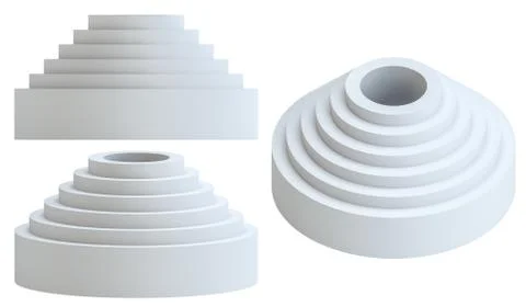 Set of white Blank showcases as a podium or ladder Stock Illustration