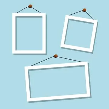 Set of white blue frames Stock Illustration