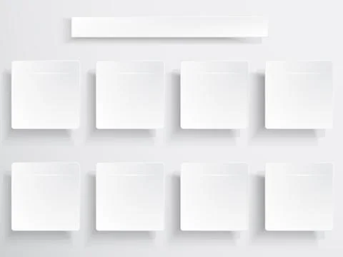 Set of white boxes for design manipulation. Stock Illustration