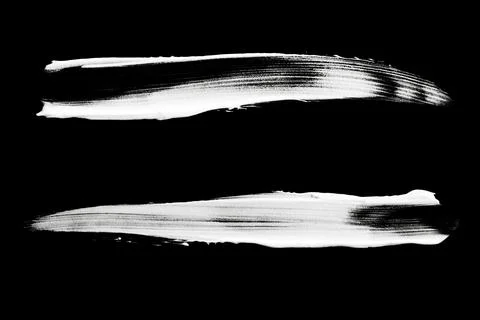 Set of White Chalk Hand Drawn Thick Parallel Horizontal Strokes Stock Illustration