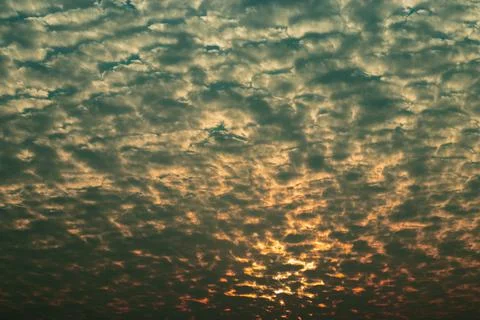 Set of white cloud at the evening when sun going down Stock Photos