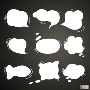 Set of white cloud talk Stockillustratie