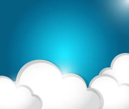 Set of white clouds illustration design Stock Illustration