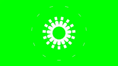 Set of white creative circular explosive decorations. 2d shape elements on green 動画素材 274414147