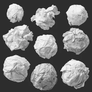 Set of white crumpled paper background texture Stock-Illustration