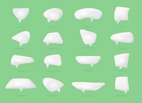 Set of white dialog communication windows. Messages, sms, correspondence. EPS 10 Stock Illustration