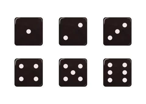 Set of white dice. Stock Illustration