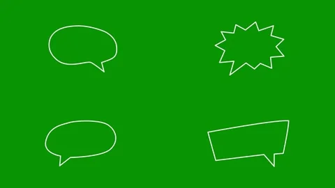 Set of white doodle elements on green screen. This wonderful asset offers Video stock 346825469