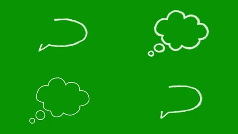 Set of white doodle elements on green screen. This wonderful asset offers Video stock 346825472