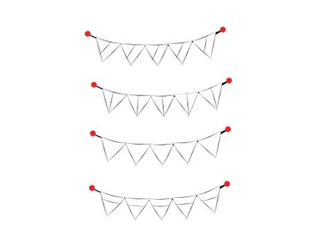 Set white Flag on white background in vector illustration Stock Illustration