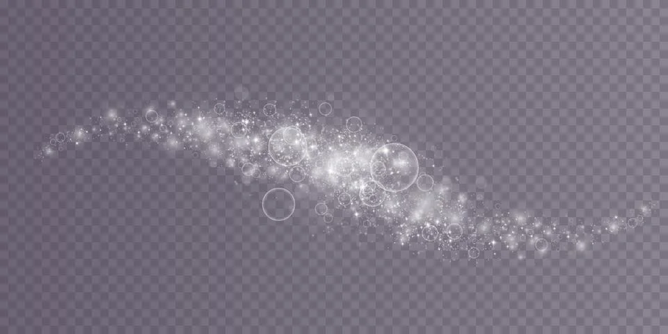 Set of white glowing lights effects isolated on transparent background Stock-Illustration