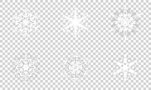 Set White glowing transparent snowflake, isolated icon. png Stock Illustration