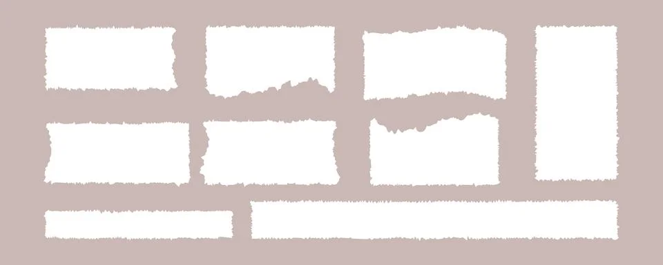 Set of white jagged rectangles templates. Stock-Illustration
