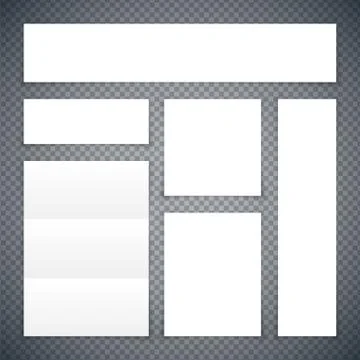 Set of White Paper Banners Stock Illustration