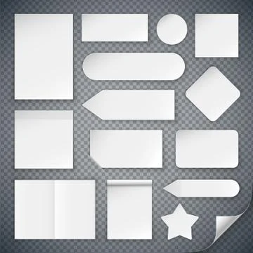Set of White Paper Sheets Mock Ups and Banners Stock Illustration