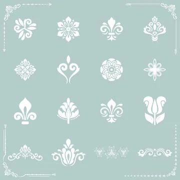 Set of White Patterns Stock Illustration