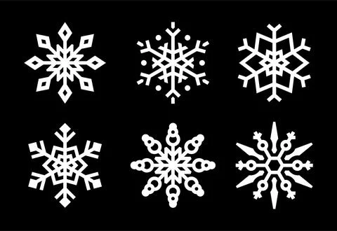 Set of white snowflakes vector design Stock Illustration
