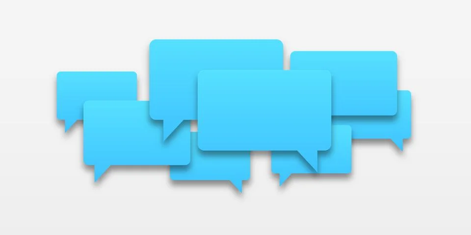Set of white speech bubbles icons. Communication between people, a kind of ac Stock Illustration
