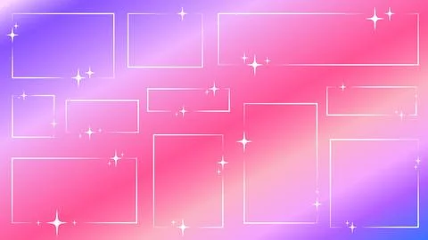 Set of white square and rectangular frames with glitter on gradient background イラスト素材