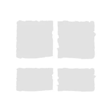 Set of white torn damaged paper texture Stock Illustration