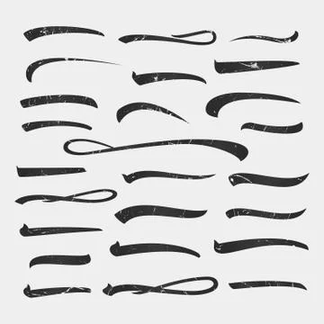 Set of White Underline Lettering Lines Isolated on Background For Your Design Illustrazione stock
