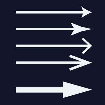 Set of white vector arrows icon. Vector illustration. Stock Illustration