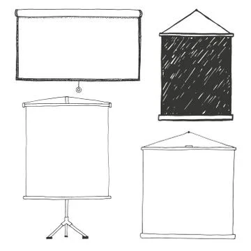 Set whiteboard isolated on white background. Sketch. Vector Stock Illustration