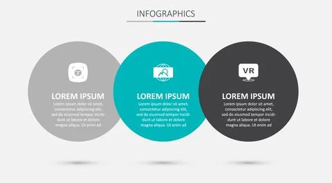 Set Wide angle picture, 3d modeling and Virtual reality. Business infographic Stockillustratie