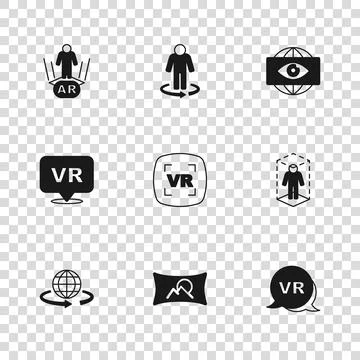 Set Wide angle picture, 3d modeling, Virtual reality, Big brother electroni.. Stock Illustration