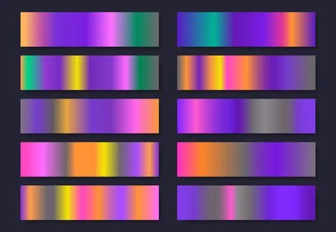 A set of wide multicolored backgrounds. Bright vector collection of coloured Stock Illustration