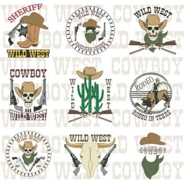 Set of wild west Stock Illustration