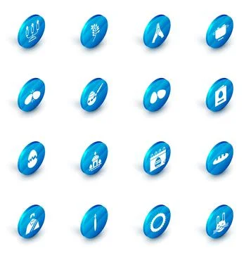 Set Willow leaf, Hands in praying position, Egg hot pot, Easter eggs, Broken Stock Illustration